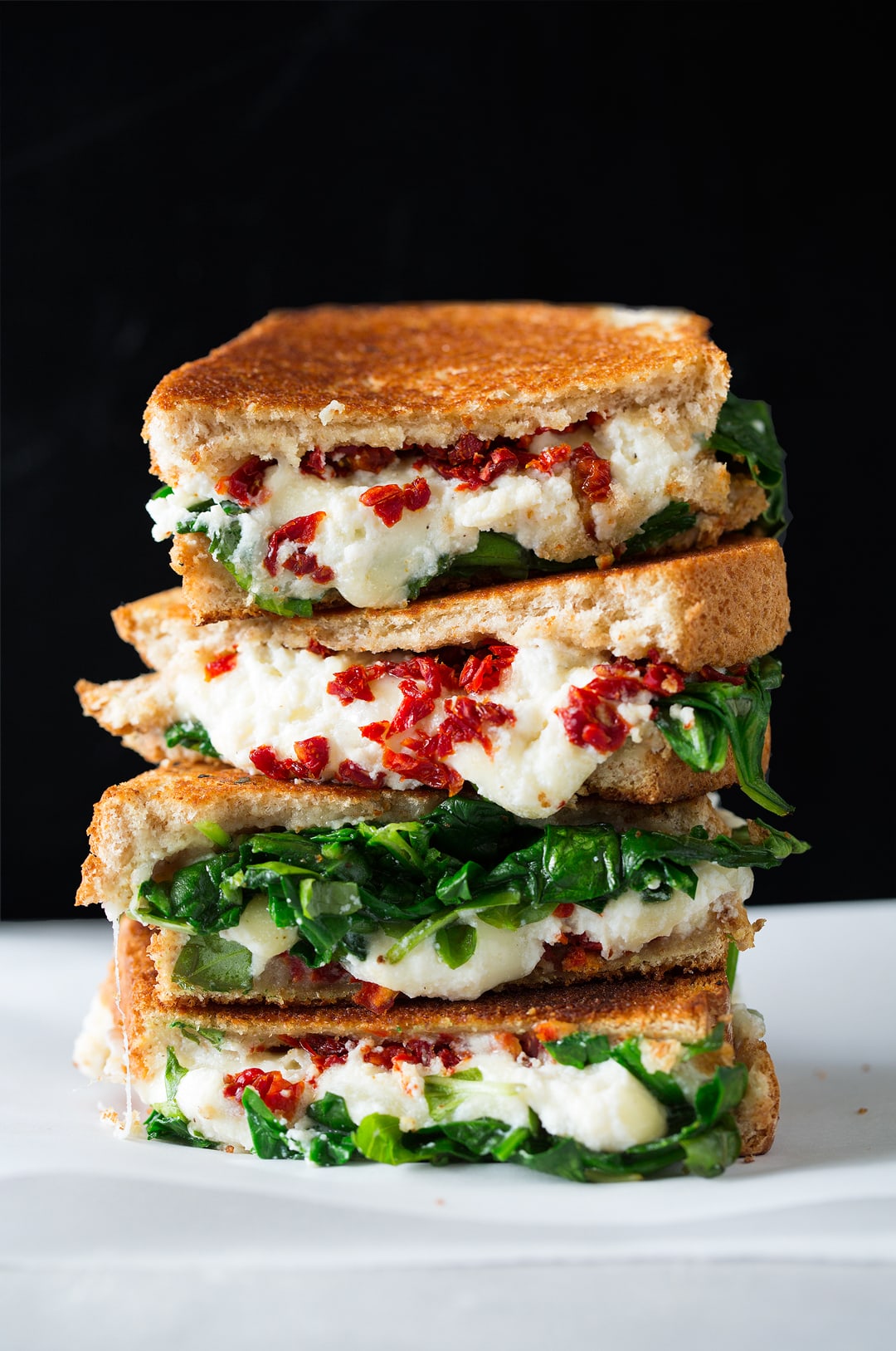 Perfect Sun Dried Tomato Spinach Ricotta Grilled Cheese Recipe